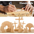 Miniatyrbilde 2 av 4: Påskedekorasjon i tre, liten påskekrybbe, Jesu fødsel krybbe dekorasjoner (FMY)