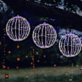 Miniatyrbilde 5 av 5: Julekule med LED-lys, vanntett lysende julekuler for utendørs og innendørs fest, hage, tre, hagedekorasjon (FMY) L
