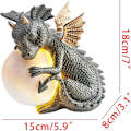 Miniatyrbild 3 av 5: -Draken Staty Trädgårdsfigur Med Solcellsdrivna Led-lampor - Utomhusdekoration För Patio, Gräsmatta, Gräsmatta Och Trädgård (FMY)