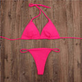 Pikkukuva 3 / 5: Uimapuku Pehmustettu String Uimapuku Bikini Setti Sidos Yhtenäinen Brasilialainen uimapuku (FMY) red L