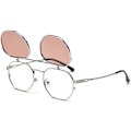 Pikkukuva 1 / 5: Käännettävät Aurinkolasit Miehille ja Naisille Polarisoitu Steampunk Käännettävät Aurinkolasit Kaksoislinseillä (FMY) Silver Frame -Light Coffee