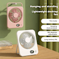 Miniatyrbild 2 av 5: Bordsfläkt Uppladdningsbar 1200mAh Batteridriven Stående Fläkt med Digital Display Ultra-Tyst Vikbar 5 Hastigheter Justerbar Lättviktig Handhållen (FMY) Black