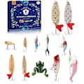 Miniatyrbillede 2 af 5: Adventskalender Fiske Jule Nedtælling 2023 Juleoverraskelse Gave 12 Dages Fiske Lokker Sæt Fiske Madding Julekalender Fiskegrej Adventskalender (FMY) blue and white