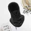 Miniatyrbilde 3 av 5: Unisex Vinter Sykkelhette Balaclava Med Snøring Justerbar Tykk Myk Fløyel Vindtett Varmebevaring Ansikt Øre Hals Beskyttelse Kaldt Vær S  (FMY) Khaki