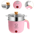 Miniatyrbillede 3 af 5: Elektrisk Gryde til Husholdningsbrug 1.8L Nonstick Elektrisk Stegepande til Suppe Stegning Pasta (FMY) pink With steamer