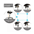 Miniatyrbilde 5 av 5: 360° Rotasjons svart kontorstol gassløft sylinder eksplosjonssikker husholdnings spillstol sylinder erstatning (FMY)