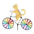 Pikkukuva 1 / 5: Tuulimylly lelu puutarha tuulipyörittäjä tuulimyllyt kissa koira pyörä sateenkaari tuulipyörä tuulimylly ulkolelu sisustus  (FMY) Yellow Cat