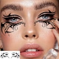 Miniatyrbilde 2 av 5: Halloween-heks øye sminke midlertidige tatoveringer for menn og kvinner, 10 pakker realistiske falske øyekrok tatoveringsklistremerker, langvarige ovale øye (FMY) 10 Sheets In One Package
