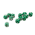Pikkukuva 1 / 5: 50 kpl 12 mm läpinäkymättömiä D6 kuusisivuisia pisteitä sisältäviä noppasettiä noppapeleihin D&d Rpg Vihreä (FMY)