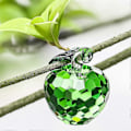 Miniatyrbilde 2 av 4: Krystall eple papirvekt kunstglass frukt samleobjekter, grønt eple 40 mm (FMY)