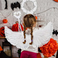 Miniatyrbillede 5 af 5: Englevinger, 3 stk./sæt Lysende Englevinger og Glorier med LED-lys, børnekostume til juleaften, fest (FMY) White 80x40cm