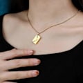Miniatyrbild 4 av 5: Halsband med kuvertformad kärleksbrev för kvinnor och män, gravyr i rostfritt stål med \"Jag älskar dig\", hemlig meddelande smycke gåva för par Va  (FMY) gold A