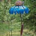Miniatyrbillede 5 af 5: 2 stk. Sensation Kornblomst Fuglefoder Outdoor Premium Stående Fuglefoder Metal Blomst Pæl Stativ (FMY) Red  Blue