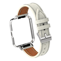 Miniatyrbillede 5 af 5: Læder Urrem Til Xiaomi Redmi Watch 2 Lite (FMY) Warm White Silver Case