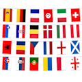 Miniatyrbilde 5 av 5: Euro 2024 Topp 24 String Flagg Dekorative Hengende Flagg Moderne Enkle Dekorative Prop for Butikk/Bar (FMY) 2 Strings