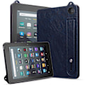 Pikkukuva 5 / 5: Amazon Fire HD 8 (2024) (2020) Kotelo Käsiremmi Jalusta Nahkainen Tablettisuojus - Harmaa (FMY) Multicolor Blue