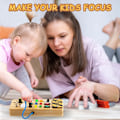 Pikkukuva 3 / 5: Montessori-tyypin kiireinen lauta aistipelileluja puusta LED-valolla ja kytkimellä matkalle, lasten pelejä 2-4-vuotiaille (FMY) Wooden Busy Board