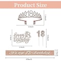 Miniatyrbild 2 av 5: 18-årsdag Dekorationer för Flickor, Inkluderar 18-årsdag Sash, Krona/Tiara, Ljus, Tårta Toppers, 18-årsdagspresenter för Flickor (FMY) 18th