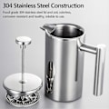 Miniatyrbillede 2 af 4: 350ml/800ml/1000ml Stempelkande Kaffemaskine Rustfrit Stål Dobbeltvægget Isoleret Kaffemaskine Kande (FMY) 800ml