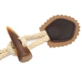 Miniatyrbillede 3 af 5: 4 par læder sy-på knapper harpiks horn knap lukninger diy syning brun (FMY)