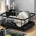 Miniatyrbild 5 av 5: Diskställ med Stor Kapacitet, Automatisk Avrinning & Halkfri Design - Stabilt, Utrymmesbesparande, Enkel Installation (FMY) white