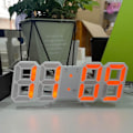 Miniatyrbild 3 av 5: 3D LED Digital Klocka Väggdekoration Glödande Nattläge Justerbar Elektronisk Bordsklocka Väggklocka Dekoration Vardagsrum LED Klocka (FMY) Orange