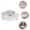 Miniatyrbillede 4 af 5: 1 stk Premium 201 Rustfrit Stål Trekant Hjørne Vask Si - Effektiv Multifunktionel Mesh Drænkurv med Nemt Rengøringsdesign, Pladsbesparende (FMY) Silvery