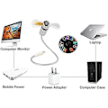 Miniatyrbillede 3 af 4: LED USB-blæser, Ny Kreativ Programmerbar USB-drevet Bærbar Blæser, Mini Svanehals DIY Beskedblæser til Laptop og Computer - Farverige Lys (FMY)