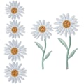 Miniatyrbillede 1 af 5: 6 stk. Daisy Delicate broderede patches, broderi blomst stryge på patches, sy på applikation patch (FMY)