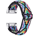 Miniatyrbilde 2 av 5: Elastisk nylonrem med justerbar spenne flettet klokkestropp for Fitbit Charge 6/5 - 14#  (FMY) Multicolor Style G Fitbit Charge 6