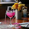 Miniatyrbilde 2 av 5: Pakke med 4 vinglassholdere for å henge rundt halsen - Vinglassholder for å henge opp - Koppbærer - Festival vinglassholder for jul, bursdag, bryllup (FMY)