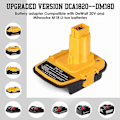 Miniatyrbilde 2 av 4: Dm18d Dca1820 Batteriadapter med USB for Dewalt 20v/18v for Milwaukee M18 18v Litiumbatteri Dcb204 Dcb205 Konverter for Dewalt 18v/20v N  (FMY)