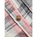 Pikkukuva 4 / 5: Imarteleva Ruudullinen Naisten Paita - Trendikäs Napitettava Malli Lämmin Pitkähihaisilla - Klassinen Rentoutunut Tyyli Joka Päivälle (FMY) Pink Color L(8/10)