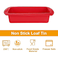 Miniatyrbild 3 av 5: 4-pack Silikonformar för Limpa, Non-Stick Brödform för Bakning, Röd och Grå (FMY)