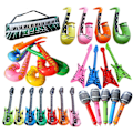 Miniatyrbilde 1 av 5: Farfi oppblåsbart gitarmikrofon lutt musikkinstrument leketøy for barn festrekvisita (FMY) Saxophone