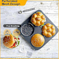 Miniatyrbilde 5 av 5: Hamburgerbrødform, 5-tommers non-stick karbonstål hamburgerform, 4-kopps stor bakeform egnet for hjemmelagde hamburgerbrød (FMY) As shown
