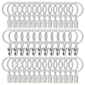 40 st Gardinringar med Clips, Draperiklämmor med Ringar, Draperiringar 3,2 cm Innerdiameter (FMY) White