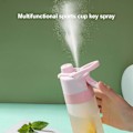 Pikkukuva 4 / 5: Ulkoilukannu juomakupilla, 650 ml kannettava urheilujuomapullo, tiivis ja sumutustoiminnolla (FMY) white
