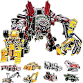 Miniatyrbilde 1 av 2: Aoyi Cool 8 i 1 Oversize Devastator Transformation Toys Boy Anime Hook Action Figures Robot Bil Ingeniørkjøretøy Modell Barn (FMY) AOYI DD02
