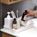 Miniatyrbild 4 av 5: Vit Serveringsbricka med Handtag Stabil Rektangulär Plast Serveringsfat (FMY) style2