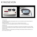Pikkukuva 4 / 5: KINGSEVEN 2022 Klassinen Neliö Polaroid Aurinkolasit Miesten Ajomiseen Miehille Aurinkolasit Silmälasit UV-Suoja Oculos N7906 (FMY) Brown Original