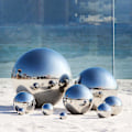 Miniatyrbilde 2 av 5: 5 stk rustfritt stål speilpolerte hule kuler reflekterende hagesfærer flytende damkuler Globe (FMY) 25mm