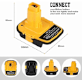 Miniatyrbillede 4 af 4: Dm18d Dca1820 Batteriadapter med USB til Dewalt 20v/18v til Milwaukee M18 18v Lithium Batteri Dcb204 Dcb205 Konverter til Dewalt 18v/20v N  (FMY)