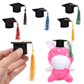 Miniatyrbillede 4 af 5: 20 stk. Mini Bachelor Hat i filt med kvaster til festligheder, gradueringsvinflasketoppe, gradueringsfestartikler (FMY) Green One Size