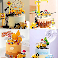 Miniatyrbild 3 av 4: Byggkran Traktor Byggnadsfödelsedagstårta Dekoration Tårta Topper Bilar Fest Byggfest År Födelsedag Pojke 1:a Babyshower (FMY) 1set