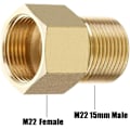 Miniatyrbillede 2 af 5: Messing trykvaske kobling, metrisk M22 15mm han til M22 14/15mm hun indvendig gevind slange adapter  (FMY)