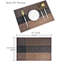 Miniatyrbilde 2 av 5: Plassmatter, holdbare plassmatter for spisebord, vaskbare vevde vinyl kjøkkenplassmatter sett med 4 (brun)  (FMY)