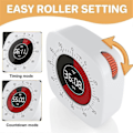 Miniatyrbilde 3 av 5: Visuell Timer for Barn, Digital Timer med 60-minutters Nedtelling, Stille Timer for Skrivebordsklokke (FMY) White