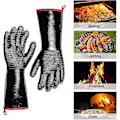 Miniatyrbild 2 av 5: 932f Extremt Värmebeständiga Handskar För Grill BBQ, Vattentäta Långärmade Pit Grillhandskar För Fritös, (FMY)