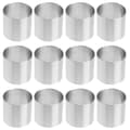 12 st Kakringformar i Rostfritt Stål Mousseform Rund Kakform (FMY) Silver 5X5X5CM